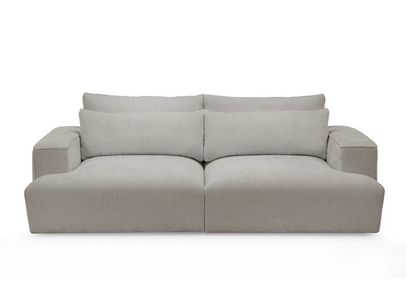 Twiny - Canapé Droit Fixe 3 Places Assise Profonde - Tissu Lisse