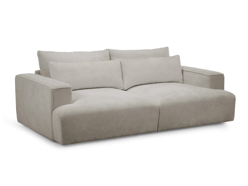 Twiny - Canapé Droit Fixe 3 Places Assise Profonde - Tissu Lisse