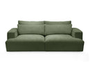 Twiny - Canapé Droit Fixe 3 Places Assise Profonde - Tissu Lisse