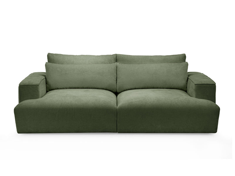 Twiny - Canapé Droit Fixe 3 Places Assise Profonde - Tissu Lisse