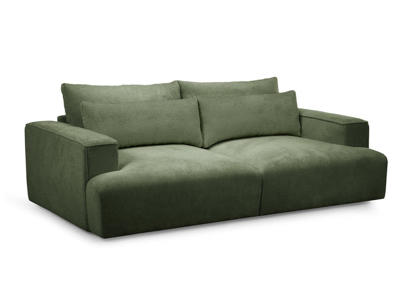 Twiny - Canapé Droit Fixe 3 Places Assise Profonde - Tissu Lisse