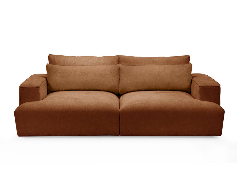 Twiny - Canapé Droit Fixe 3 Places Assise Profonde - Tissu Lisse