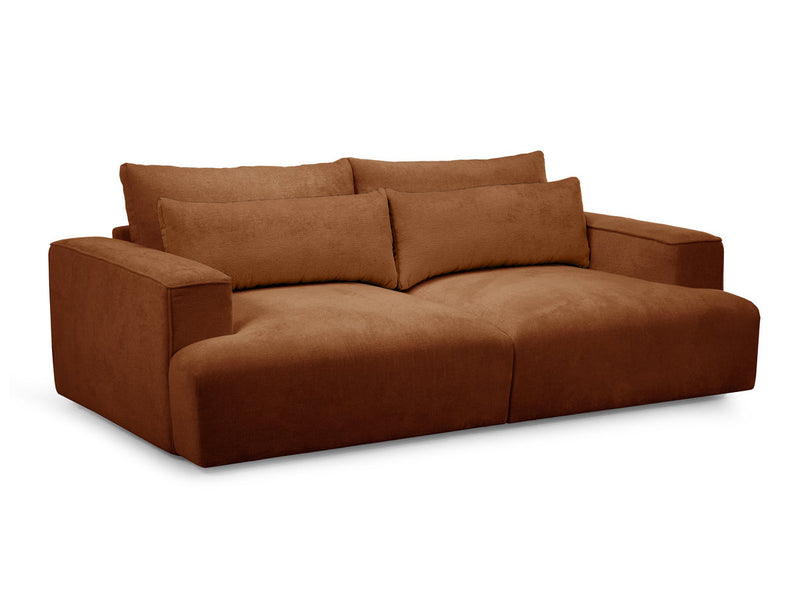 Twiny - Canapé Droit Fixe 3 Places Assise Profonde - Tissu Lisse