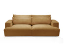 Twiny - Canapé Droit Fixe 3 Places Assise Profonde - Tissu Lisse