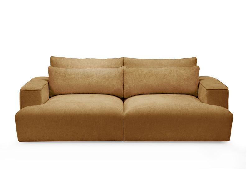 Twiny - Canapé Droit Fixe 3 Places Assise Profonde - Tissu Lisse