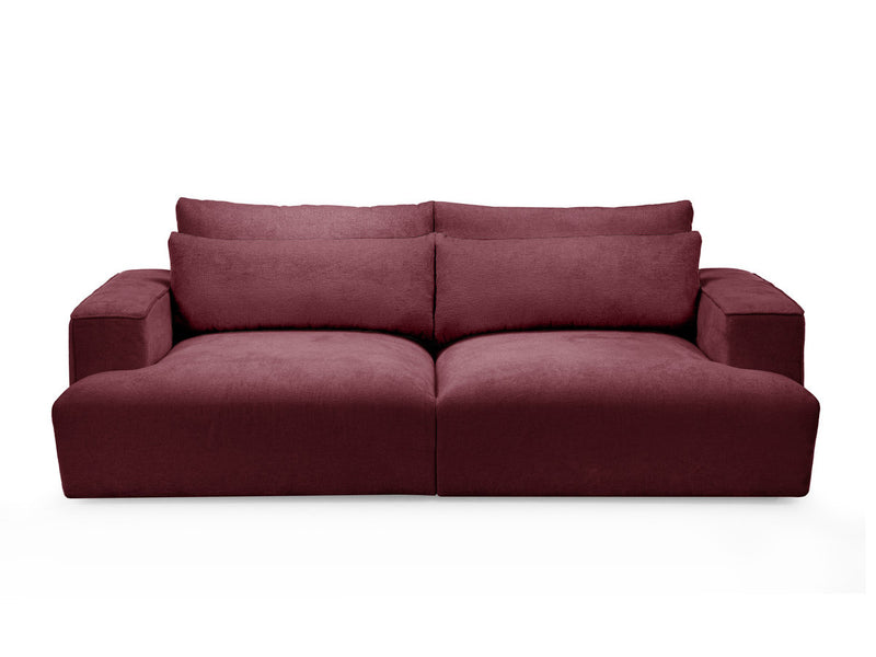 Twiny - Canapé Droit Fixe 3 Places Assise Profonde - Tissu Lisse