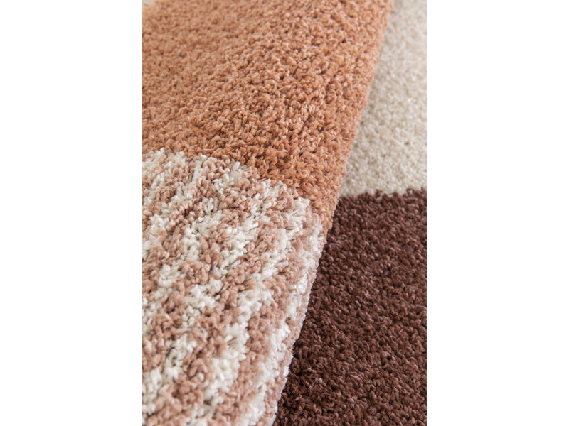 Sorella - Tapis Poils Longs - Motif Graphique - Beige