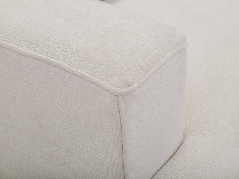 Twiny - Canapé Droit Fixe 3 Places Assise Profonde - Tissu Lisse