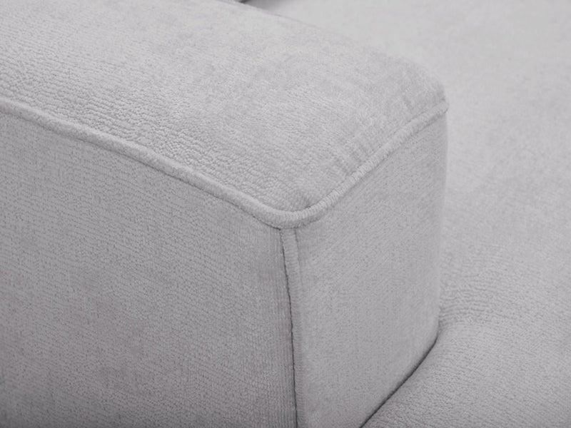 Twiny - Canapé Droit Fixe 3 Places Assise Profonde - Tissu Lisse