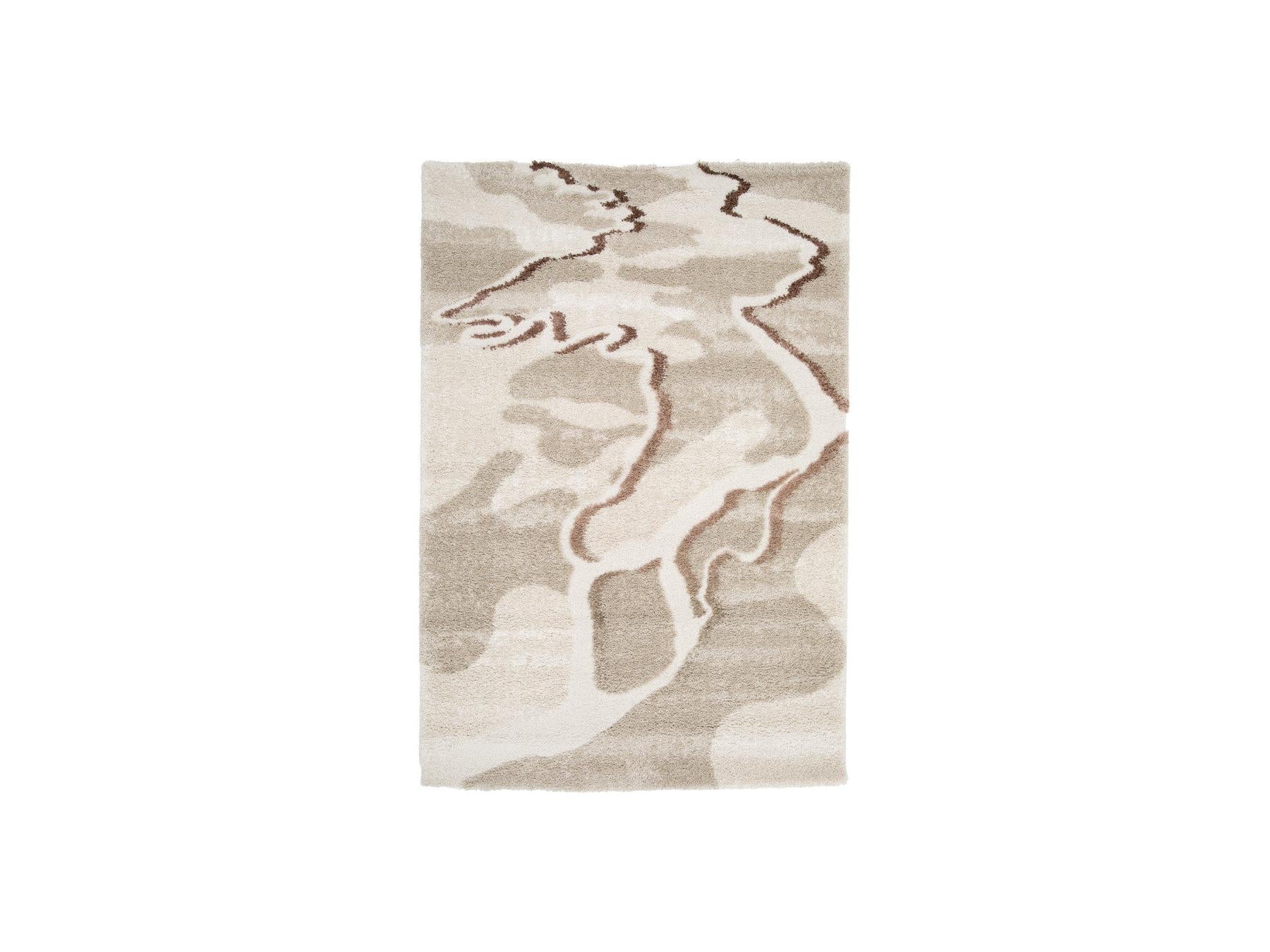 Elvia - Long Pile Rug - Abstract Pattern - Beige