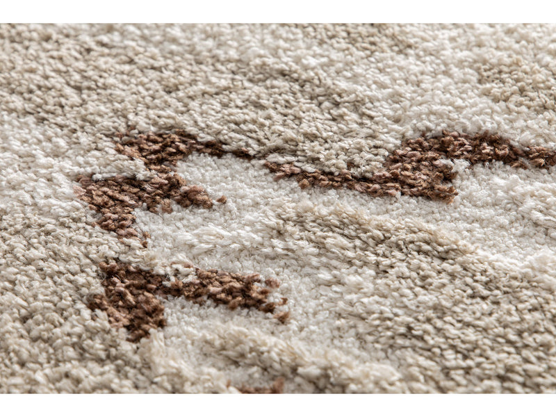 Elvia - Tapis Poils Longs - Motif Abstrait - Beige