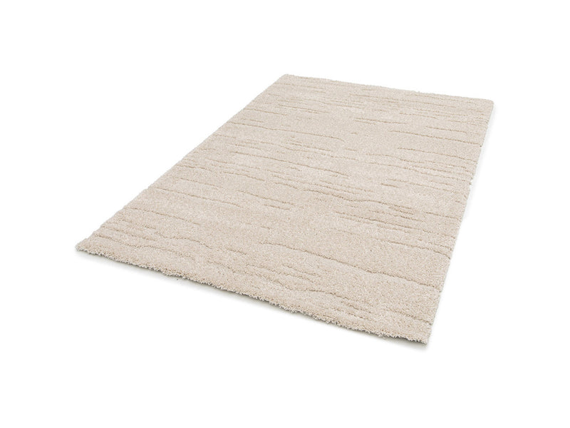 Telira - Tapis Poils Longs - Motif Abstrait - Beige