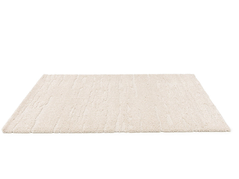 Telira - Tapis Poils Longs - Motif Abstrait - Beige