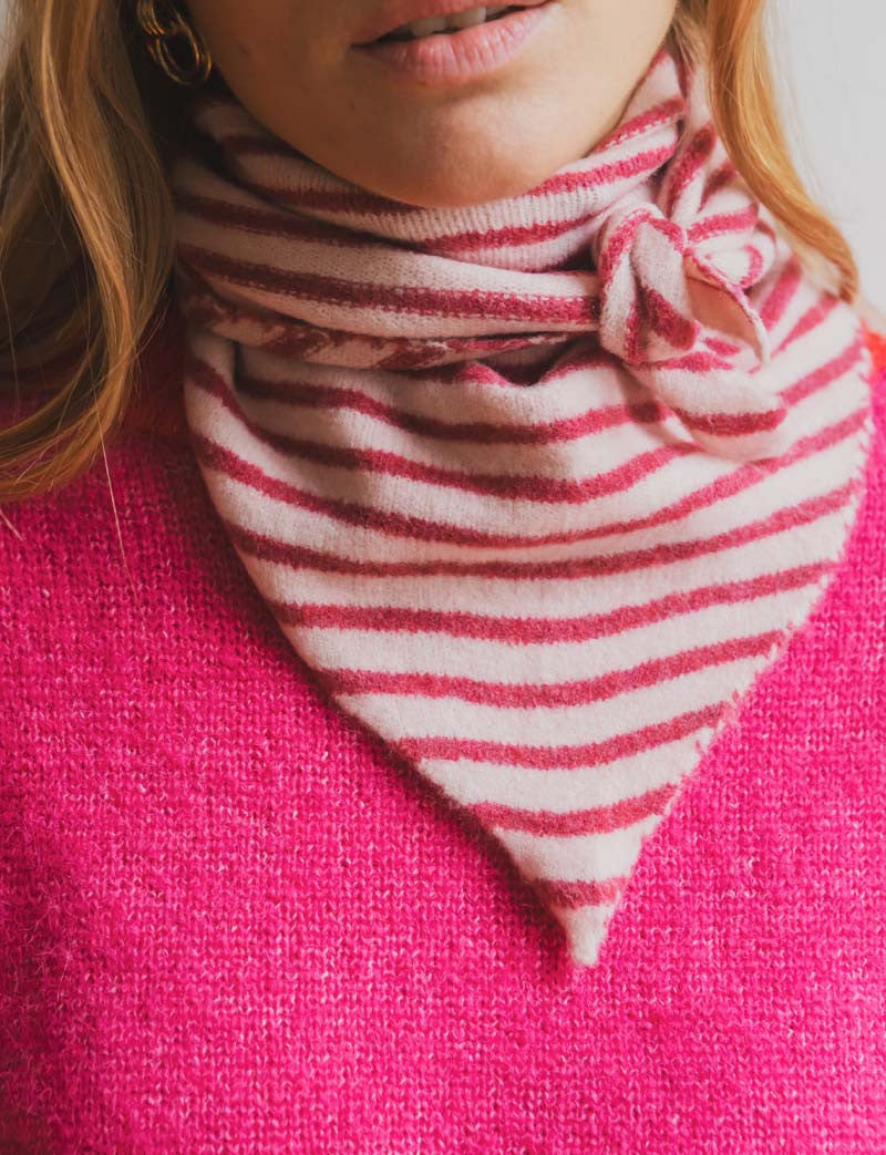 Foulard Rose À Rayures Lala