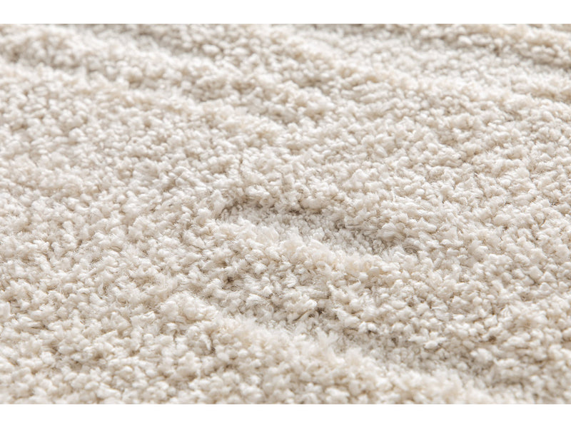 Telira - Tapis Poils Longs - Motif Abstrait - Beige