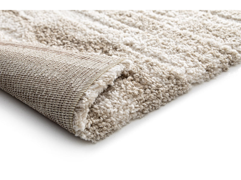 Telira - Tapis Poils Longs - Motif Abstrait - Marron
