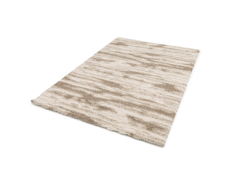 Telira - Tapis Poils Longs - Motif Abstrait - Marron