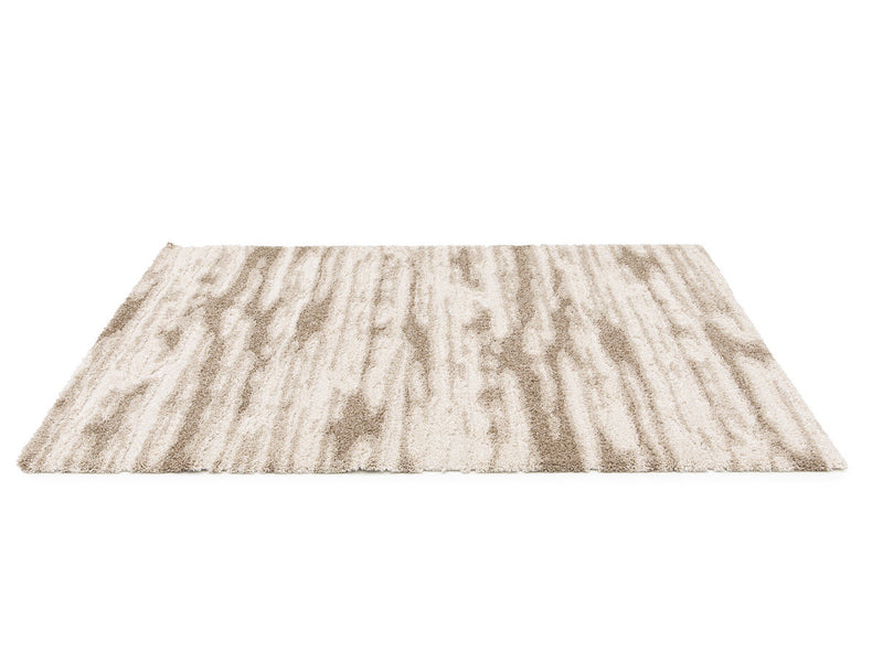 Telira - Tapis Poils Longs - Motif Abstrait - Marron