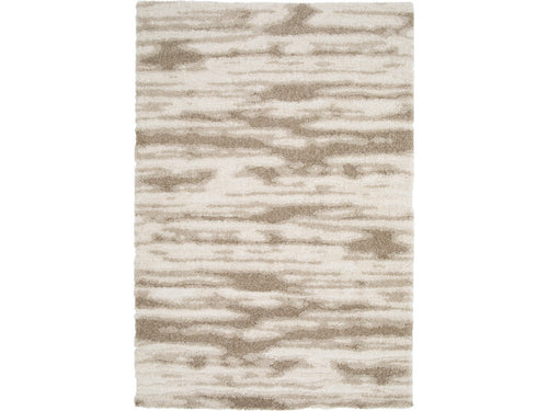 Telira - Tapis Poils Longs - Motif Abstrait - Marron