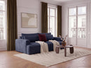 Twiny - Canapé Droit Fixe 3 Places Assise Profonde - Tissu Lisse