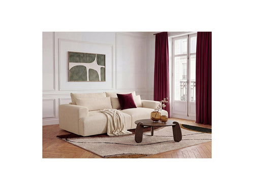 Twiny - Canapé Droit Fixe 3 Places Assise Profonde - Tissu Lisse