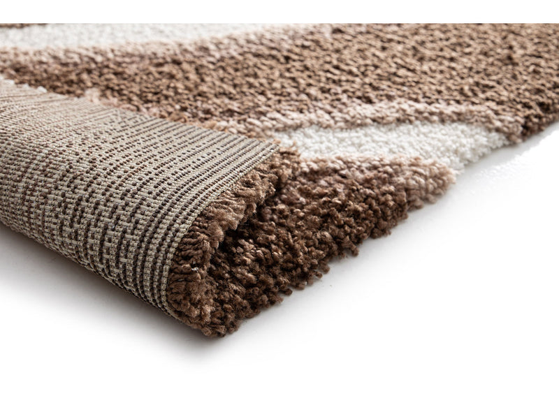 Tirasu - Tapis Poils Longs - Motif Abstrait - Marron