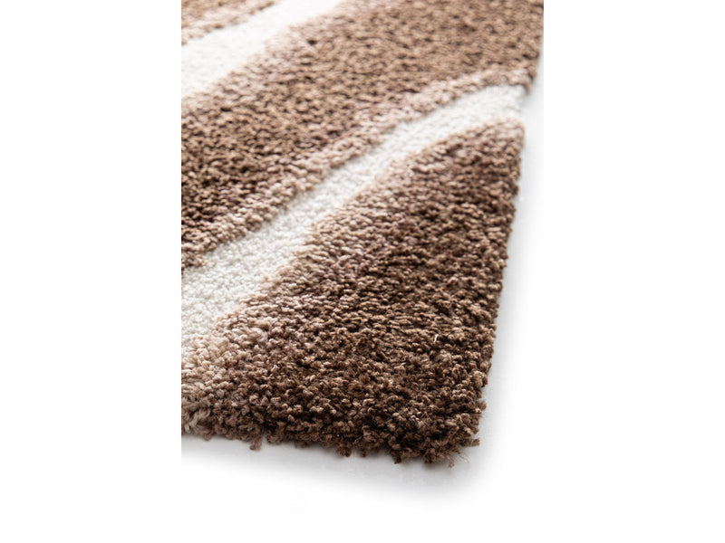 Tirasu - Tapis Poils Longs - Motif Abstrait - Marron