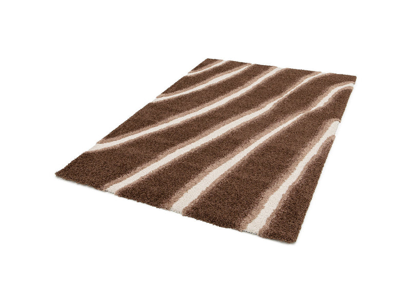 Tirasu - Tapis Poils Longs - Motif Abstrait - Marron