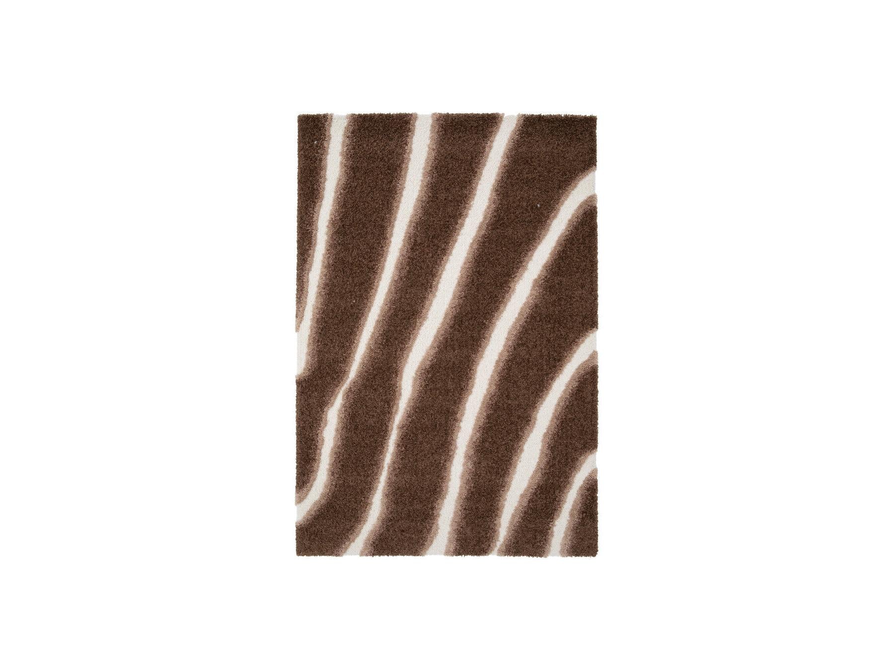Tirasu - Long Pile Rug - Abstract Pattern - Brown