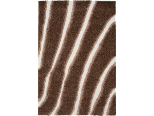 Tirasu - Tapis Poils Longs - Motif Abstrait - Marron