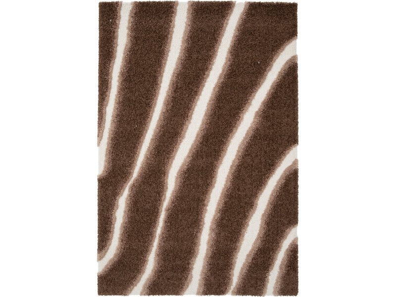 Tirasu - Tapis Poils Longs - Motif Abstrait - Marron