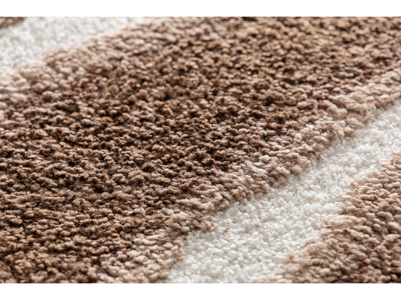Tirasu - Tapis Poils Longs - Motif Abstrait - Marron