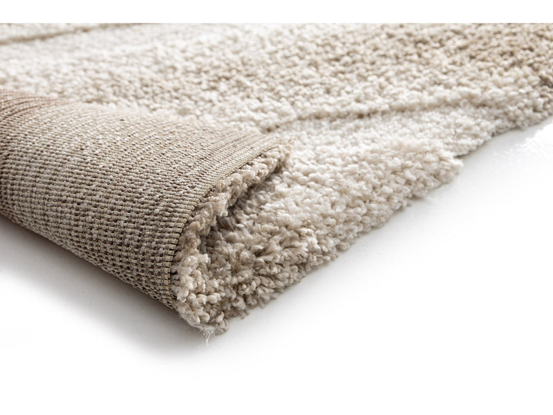 Tirasu - Tapis Poils Longs - Motif Abstrait - Beige