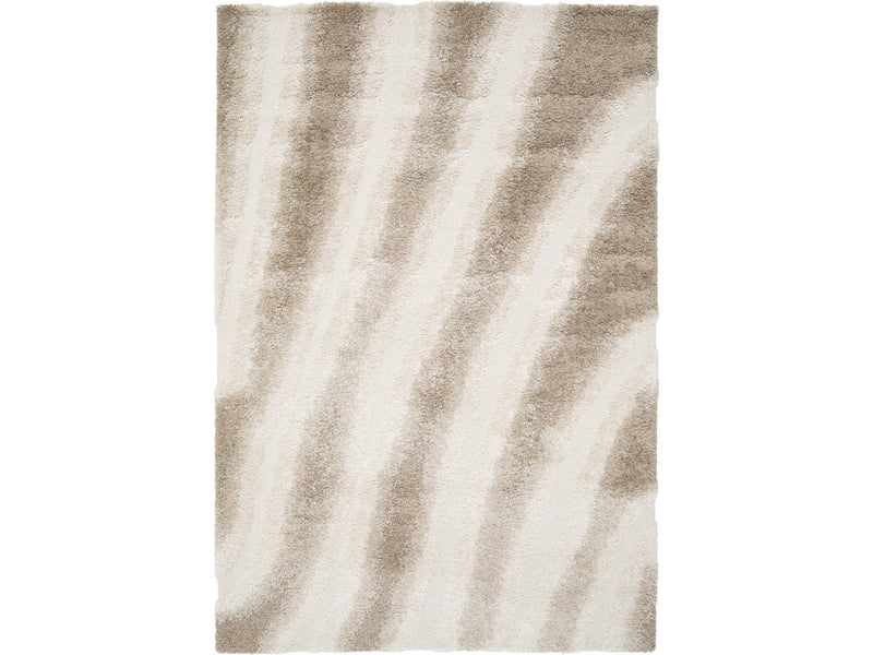 Tirasu - Tapis Poils Longs - Motif Abstrait - Beige