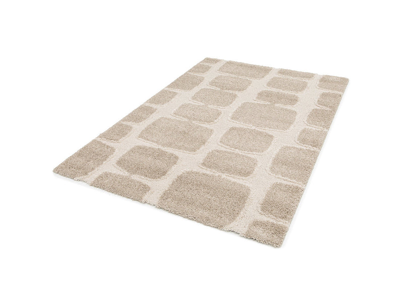 Chino - Tapis Poils Longs - Motif Abstrait - Beige