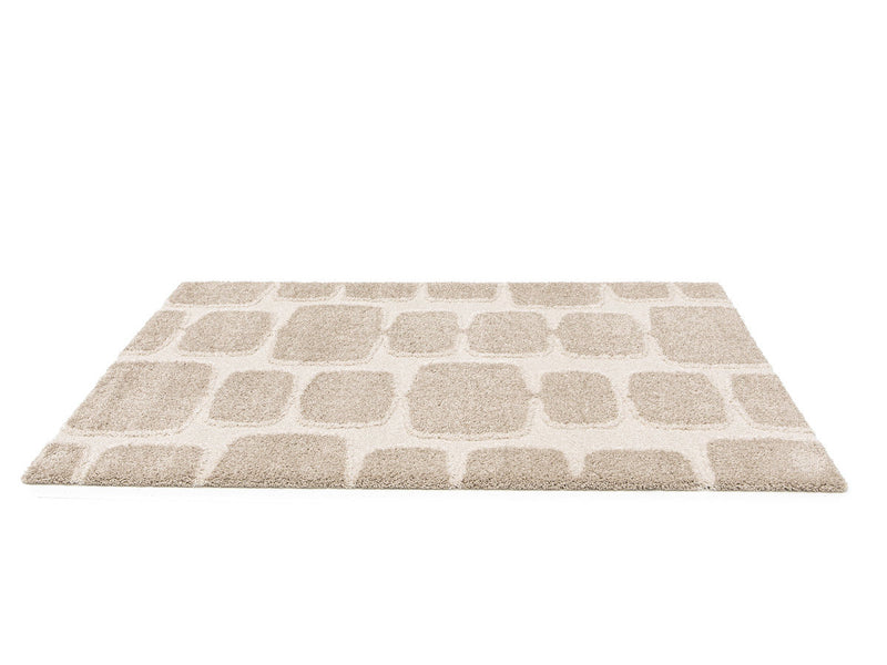 Chino - Tapis Poils Longs - Motif Abstrait - Beige