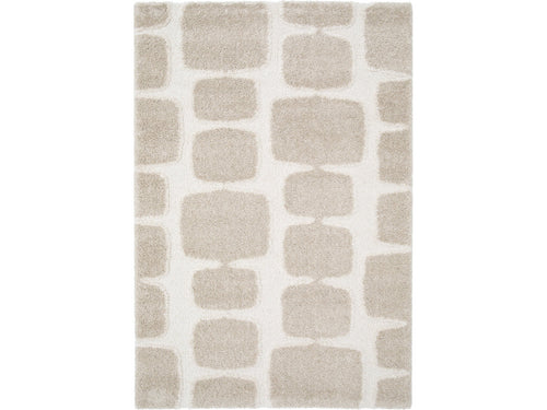 Chino - Tapis Poils Longs - Motif Abstrait - Beige