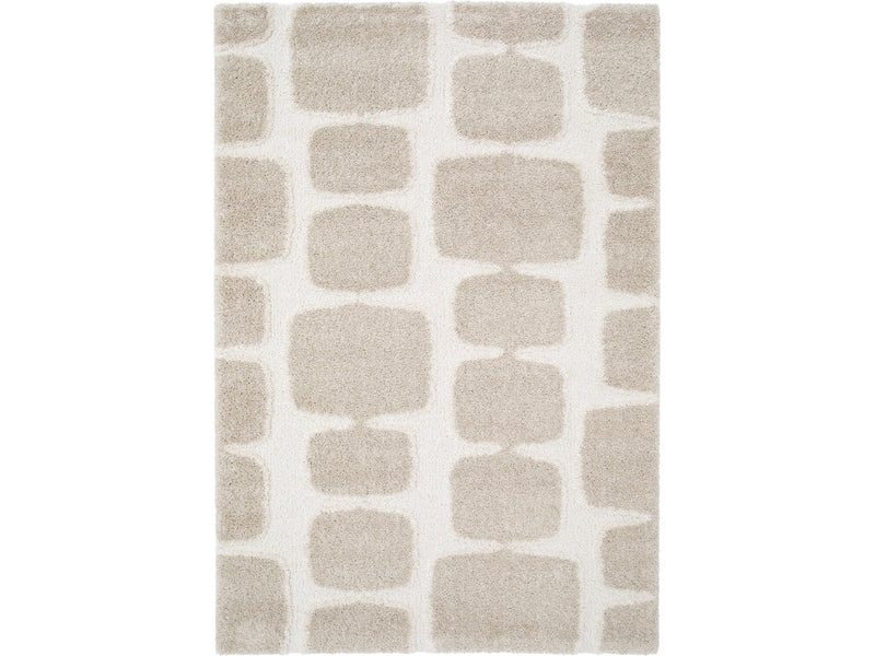 Chino - Tapis Poils Longs - Motif Abstrait - Beige