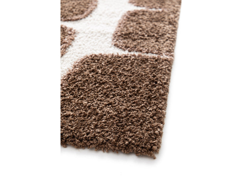 Chino - Tapis Poils Longs - Motif Abstrait - Marron