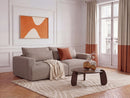 Twiny - Canapé Droit Fixe 3 Places Assise Profonde - Tissu Lisse