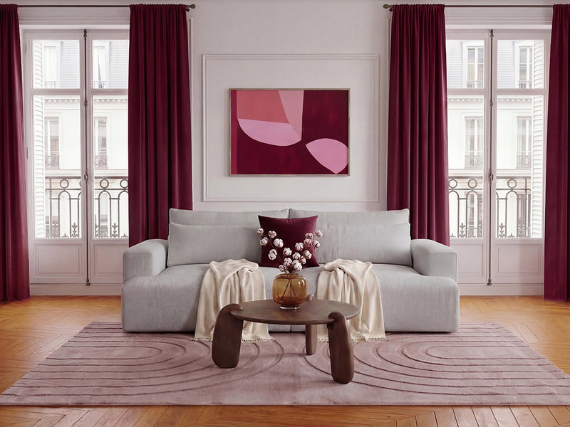 Twiny - Canapé Droit Fixe 3 Places Assise Profonde - Tissu Lisse