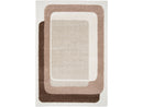 Kare - Tapis Poils Longs - Motif Graphique - Marron