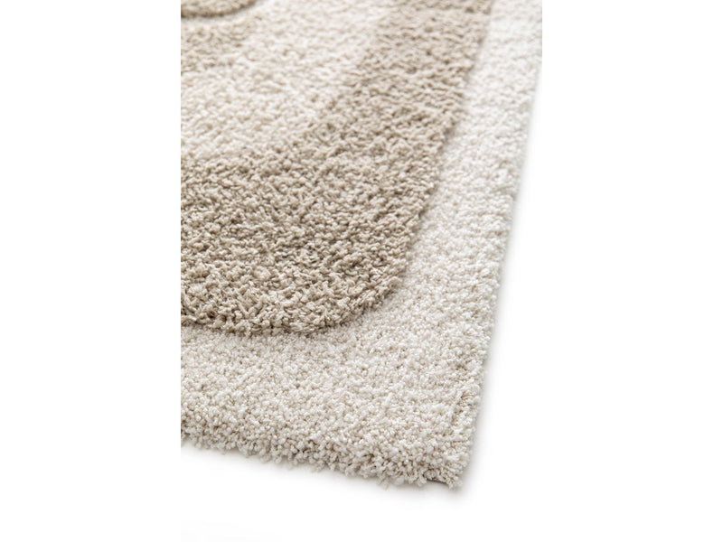 Kare - Tapis Poils Longs - Motif Graphique - Beige