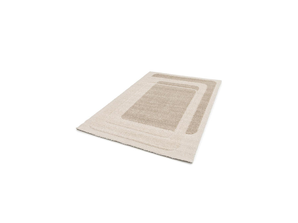 Kare - Long Pile Rug - Graphic Pattern - Beige