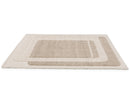Kare - Tapis Poils Longs - Motif Graphique - Beige