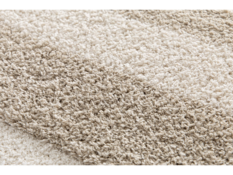 Kare - Tapis Poils Longs - Motif Graphique - Beige