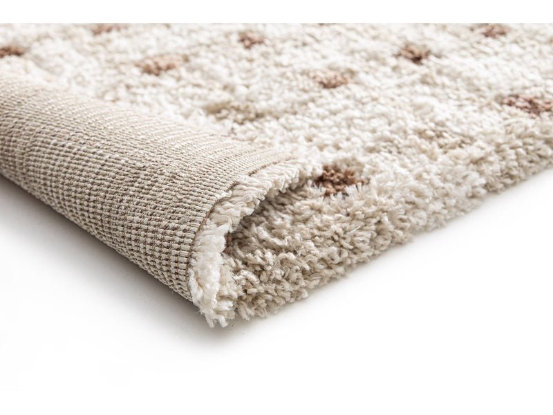Mizai - Tapis Poils Longs - Motif Graphique - Beige