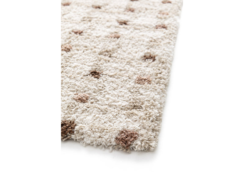 Mizai - Tapis Poils Longs - Motif Graphique - Beige