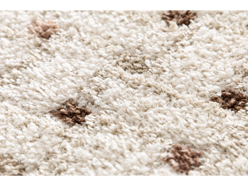 Mizai - Tapis Poils Longs - Motif Graphique - Beige