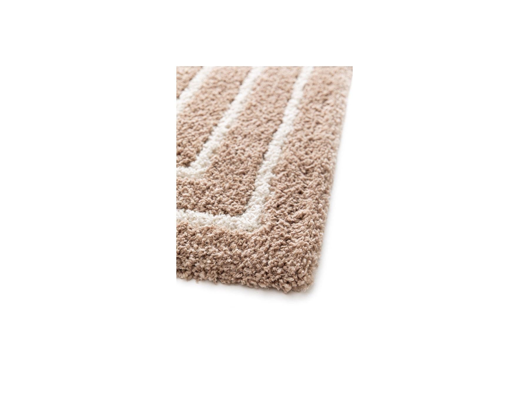 Lyzzo - Long Pile Rug - Graphic Pattern - Beige